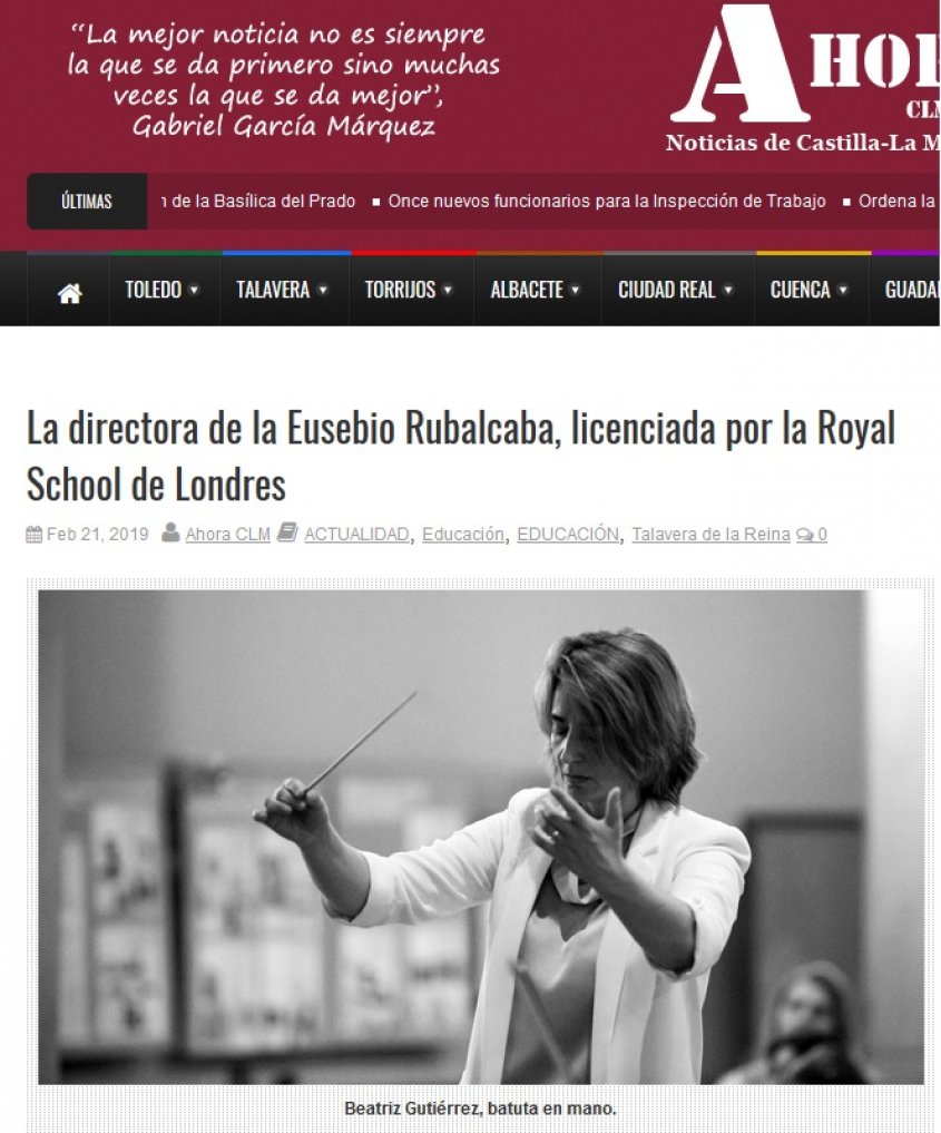 Beatriz Gutiérrez Licenciada por la Royal Schools of Music de Londres